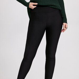 Black Regular Compression Knit Leggings